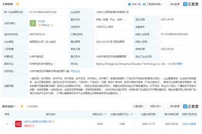中公教育在京設立新公司，發力數字文化創意軟件賽道